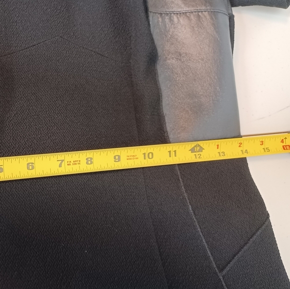 Rebecca Taylor Goth Grunge 100% Lamb Leather Trim Sz 6 Fit & Flare Dress - Picture 10 of 13